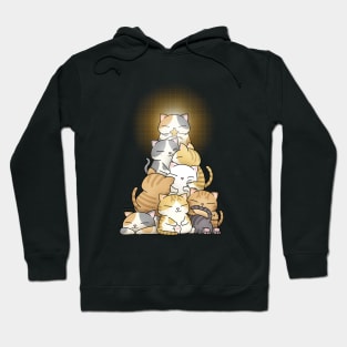 Chubby Cat Christmas Tree (Black) Hoodie